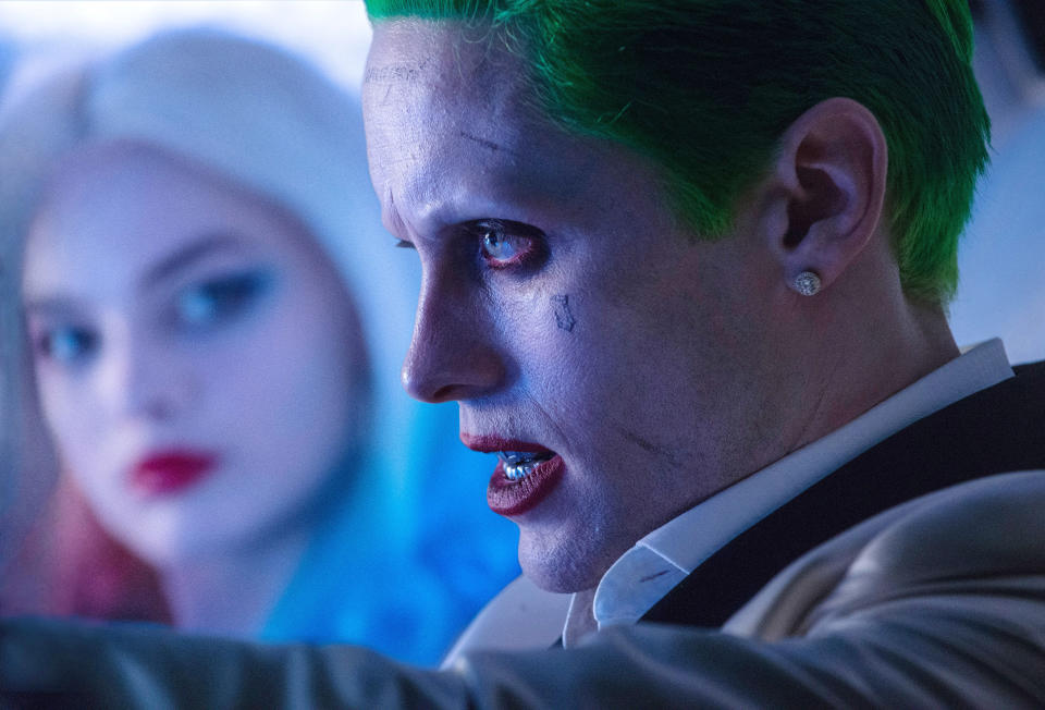 Harley Quinn (Robbie) and the Joker (Jared Leto) in happier times in <em>Suicide Squad</em>. (Photo: Clay Enos/Warner Bros./Courtesy Everett Collection)