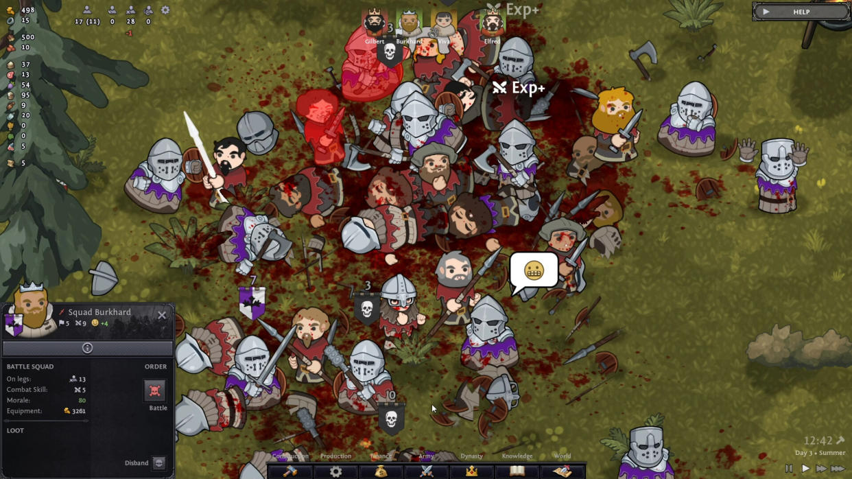  Norland screenshot - large-scale battle with numerous medieval knights and soldiers killing each other in all sorts of nasty ways. 