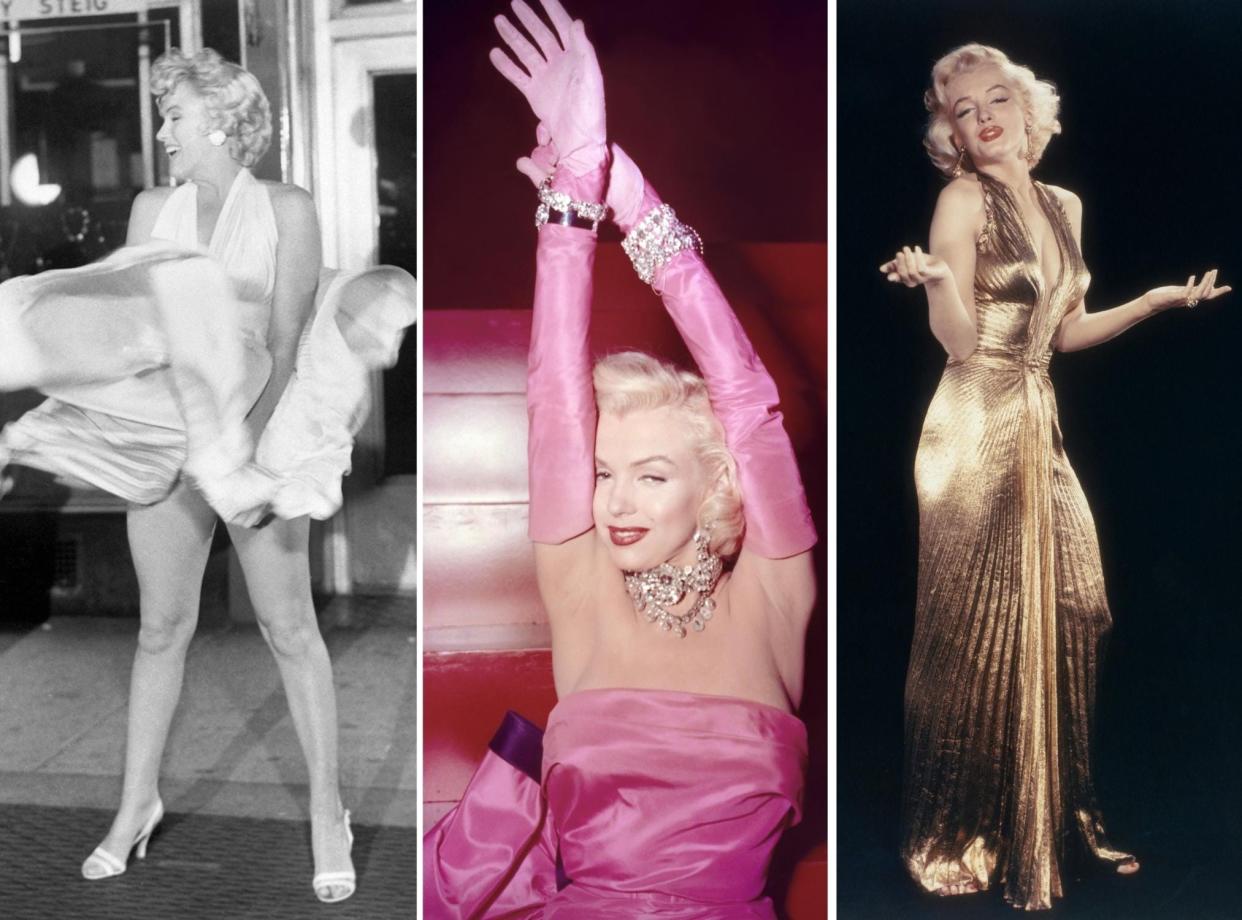 Marilyn Monroe in looks from "The Seven Year Itch" and "Gentlemen Prefer Blondes."