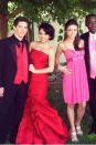 <p>Becky G looked soooo glamorous in her floor length red dress and some simple accessories at prom.</p>