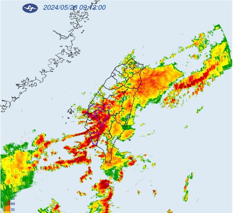 氣象署針對6縣市發布大雷雨即時訊息。（圖／氣象署）