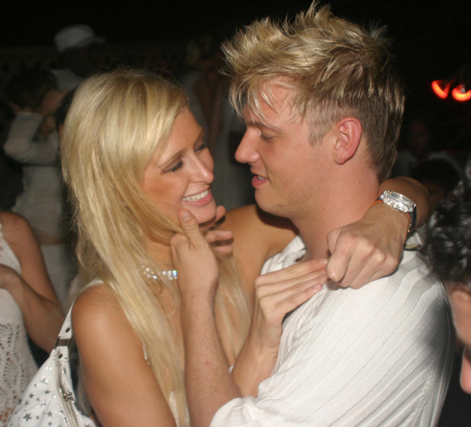 Paris Hilton and Nick Carter during PS2 Estate Day 3 - 6th Annual P. Diddy White Party at PS2 Estate in Bridgehampton, New York, United States. (Photo by Shareif Ziyadat/FilmMagic)
