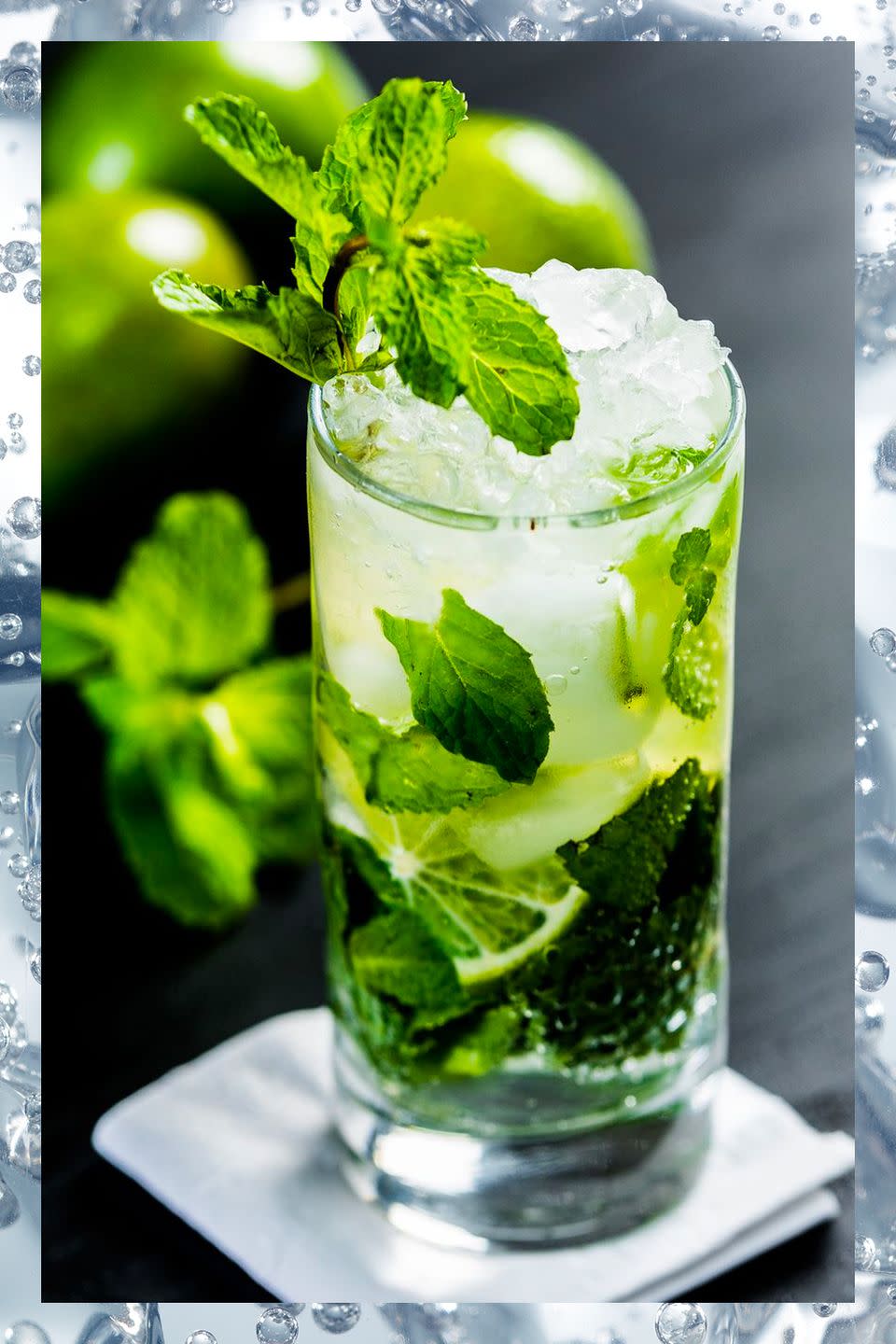 <p>Originating in Cuba, this refreshing rum-based sip is filled with mint and lime—a perfect combination for sipping by the pool or beach. If you're craving a little literary cred, the mojito was also said to be a favorite of author <a href="http://www.townandcountrymag.com/leisure/arts-and-culture/a31827643/hemingway-quarantine-wife-mistress/" rel="nofollow noopener" target="_blank" data-ylk="slk:Ernest Hemingway.;elm:context_link;itc:0;sec:content-canvas" class="link ">Ernest Hemingway. </a></p><p>- 3 mint leaves<br>- 2 oz white rum<br>- .75 oz lime juice<br>- .5 oz simple syrup</p><p><em>Muddle mint into a shaker tin, then add ice and all other ingredients. Shake to chill and strain into a highball glass with ice. Top with club soda if desired and garnish with mint. </em></p><p><strong>More:</strong><a href="http://www.townandcountrymag.com/leisure/drinks/g2737/rum-cocktails/" rel="nofollow noopener" target="_blank" data-ylk="slk:Delicious Rum Cocktail Recipes;elm:context_link;itc:0;sec:content-canvas" class="link "> Delicious Rum Cocktail Recipes</a><br></p>
