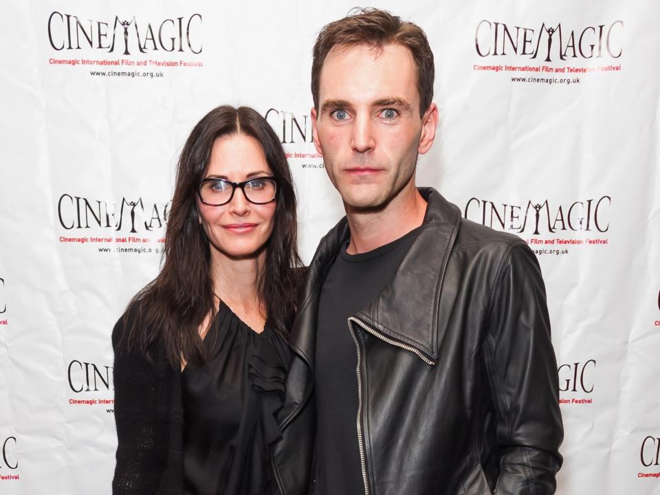 Courteney Cox (L) and musician Johnny McDaid attend the Cinemagic Los Angeles Showcase at Fairmont Miramar Hotel on March 10, 2014 in Santa Monica, California