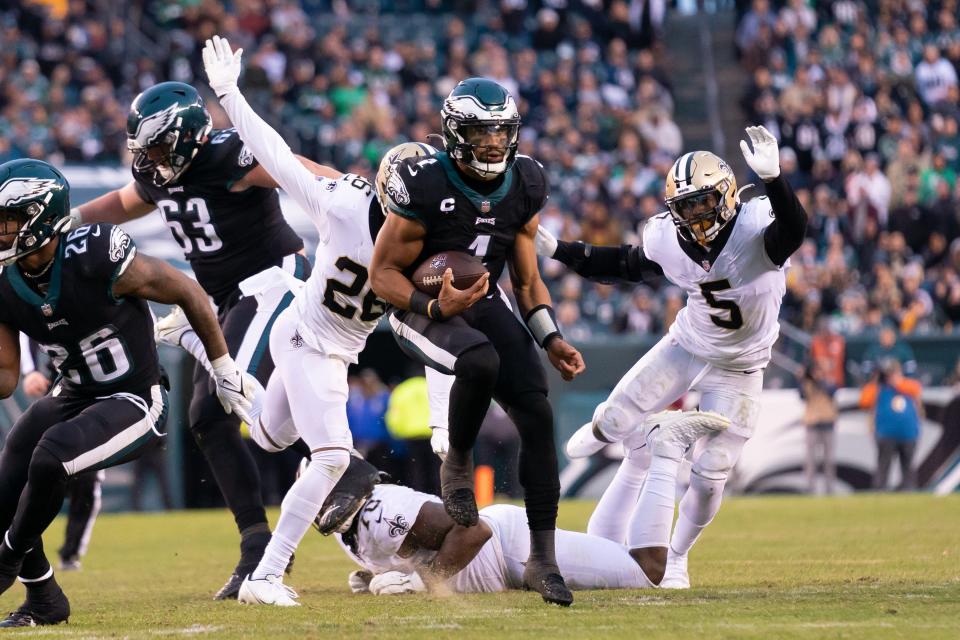 Will Jalen Hurts and the Philadelphia Eagles run all over the New York Giants in Week 12 of the NFL season?