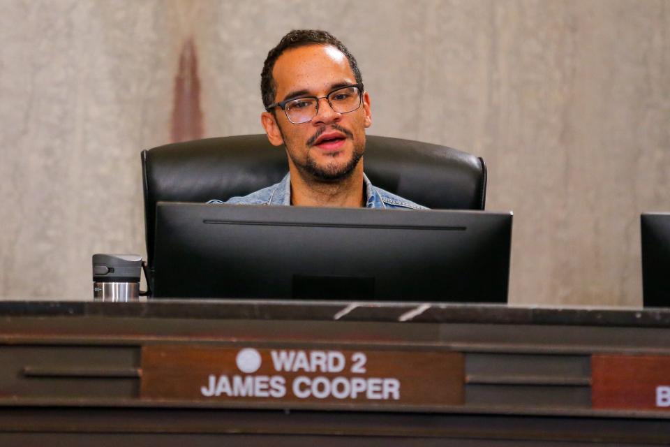 Councilman James Cooper speaks in 2023 during an Oklahoma City Council meeting at City Hall.