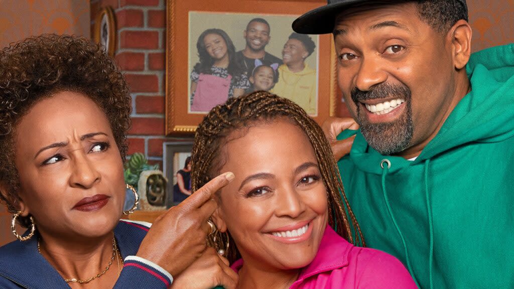 “The Upshaws,” Netflix’s comedy about a working-class Black family starring (from left) its co-creator/showrunner Wanda Sykes, television veteran Kim Fields and comic-actor Mike Epps, has been renewed. (Netflix)