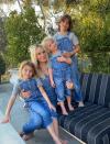 <p>Molly Sims and her kids match in adorable Camp OshKosh limited edition family overalls at home in L.A.</p>