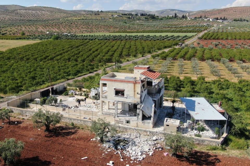 The building in Syria where Turkey claims it killed the so-called leader of the Daesh/ISIS terrorist organization, al-Qurashi, in an operation carried out by the Turkish National Intelligence Organization. <a href="https://www.gettyimages.com/detail/news-photo/an-aerial-view-of-the-building-where-the-so-called-leader-news-photo/1252469437?adppopup=true" rel="nofollow noopener" target="_blank" data-ylk="slk:Bekir Kasim/Anadolu Agency via Getty Images;elm:context_link;itc:0;sec:content-canvas" class="link ">Bekir Kasim/Anadolu Agency via Getty Images</a>
