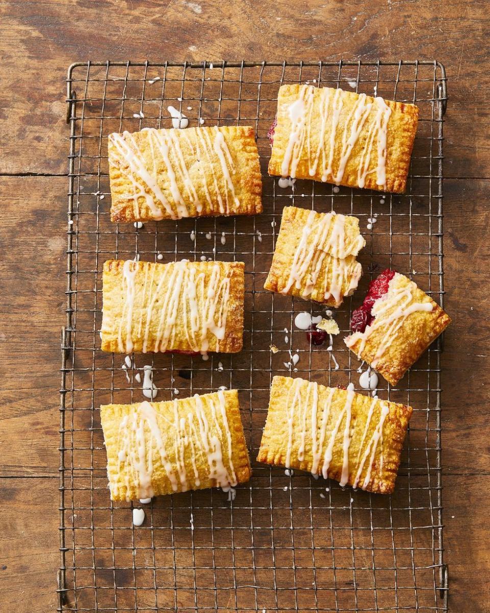 <p>Pie pastry makes the ideal pocket for stuffing leftover Thanksgiving cranberry sauce. Making this outside of the holiday? Try it with spicy-sweet jam instead!</p><p><em><a href="https://www.goodhousekeeping.com/food-recipes/dessert/a29429734/cranberry-hand-pie-recipe/" rel="nofollow noopener" target="_blank" data-ylk="slk:Get the recipe for Cranberry Hand Pies »;elm:context_link;itc:0;sec:content-canvas" class="link ">Get the recipe for Cranberry Hand Pies »</a></em></p><p><strong>RELATED: </strong><a href="https://www.goodhousekeeping.com/holidays/thanksgiving-ideas/g1532/thanksgiving-desserts/" rel="nofollow noopener" target="_blank" data-ylk="slk:84 Absolutely Incredible Thanksgiving Desserts You Need to Make;elm:context_link;itc:0;sec:content-canvas" class="link ">84 Absolutely Incredible Thanksgiving Desserts You Need to Make</a></p>
