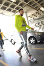 Steph Curry wears a Godspeed NYC Ascend slime hoodie.