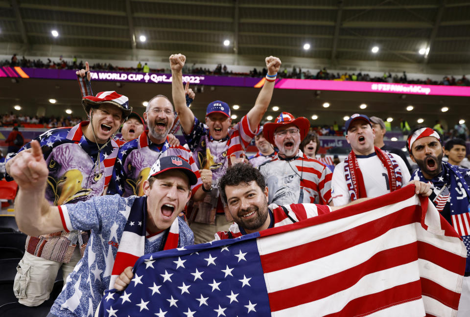 USA fans during the 2022 World Cup in Qatar. (Buda Mendes/Getty Images)
