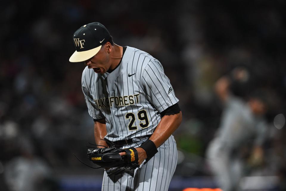 Wake Forest pitcher Chase Burns