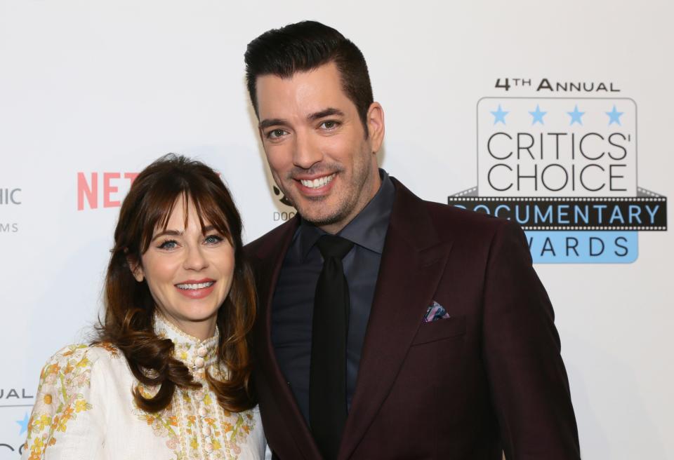 Jonathan Scott with Zooey Deschanel at the Critics' Choice Documentary Awards, which he hosted, in New York, NY, on Nov. 10, 2019.