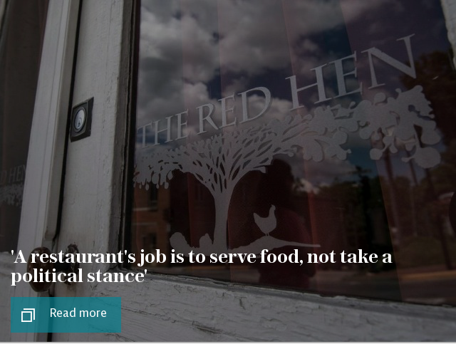 'A restaurant's job is to serve food, not take a political stance'