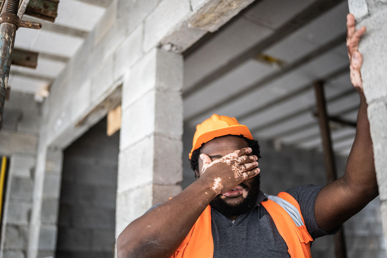 Exhausted construction worker Getty Images/FG Trade