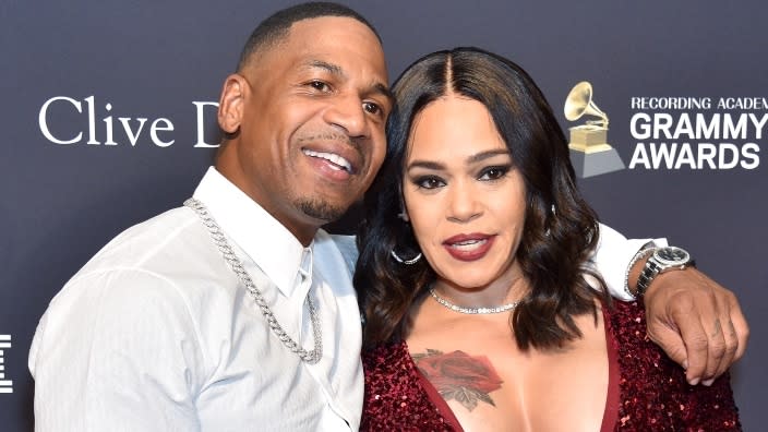 The now-divorcing Stevie J (left) and Faith Evans (right) were married in July 2018 in their Las Vegas hotel room in a ceremony that shocked their family, friends and fans. (Photo: Gregg DeGuire/Getty Images)