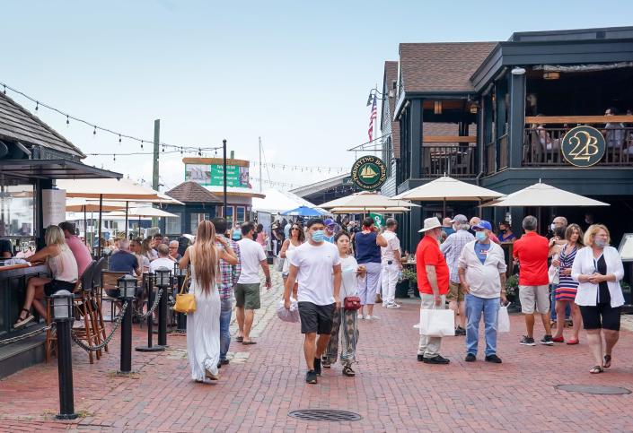 Bowen&#39;s Wharf over the Fourth of July holiday weekend in 2020.