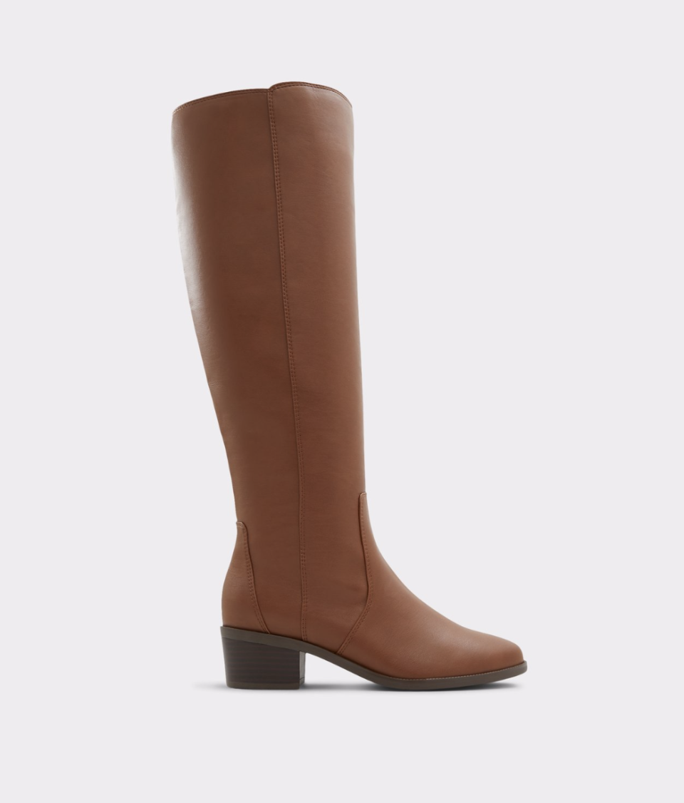 aldo brown leather knee-high Tanerdy Boots (photo via Aldo)