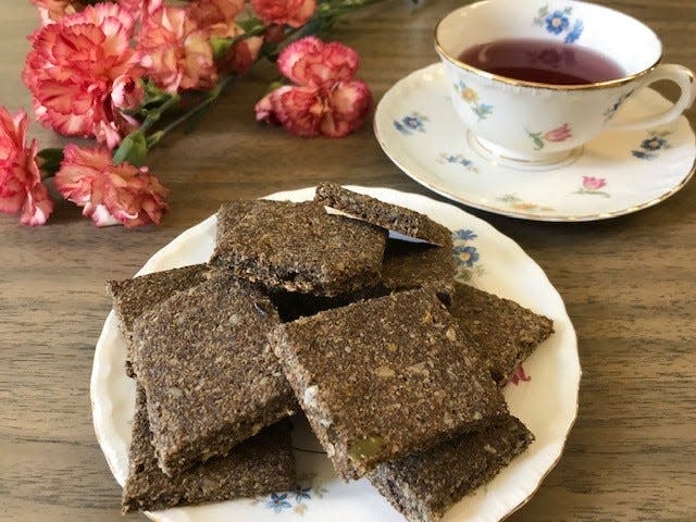 Flax crackers make for a healthy snack.
