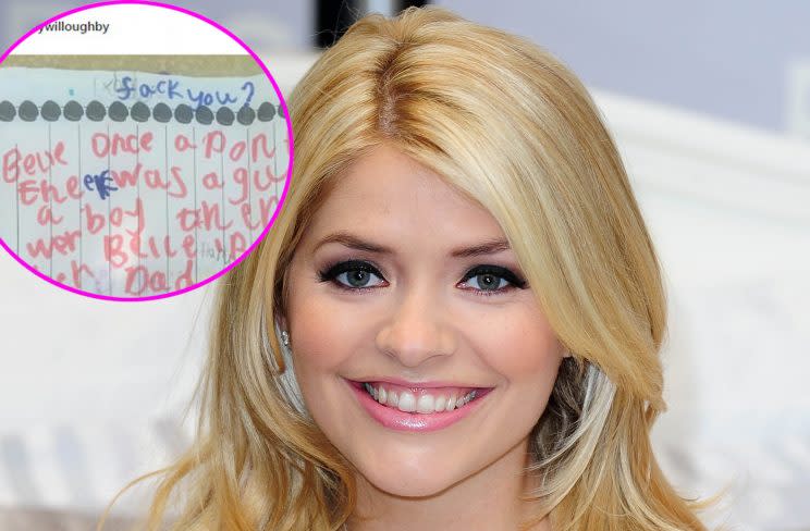 Holly’s daughter makes a cute but hilarious blunder on her Father’s Day card. (PA)