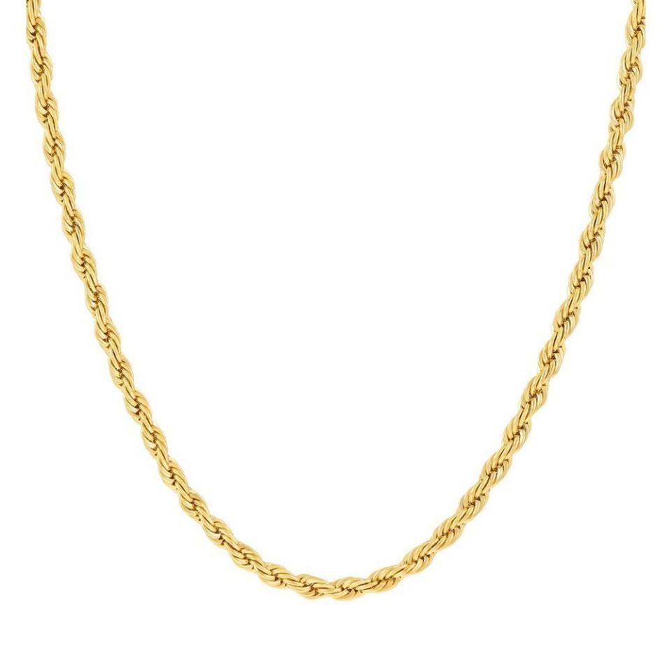 24k Real Gold Plated Rope Chain Necklace