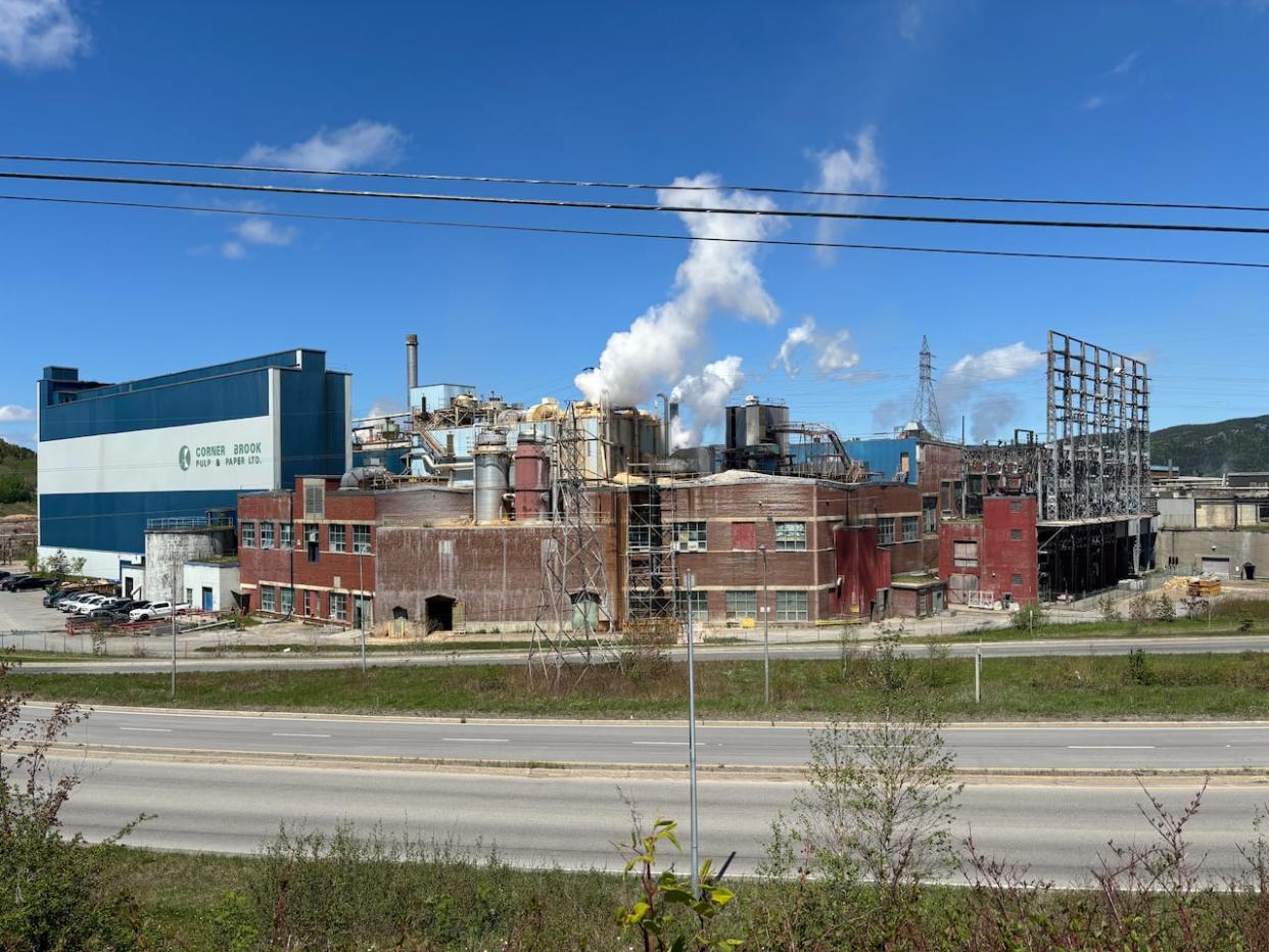 The Corner Brook paper mill was temporarily shut down in early April, after the provincial government issued an order under the Public Safety Act. Operations resumed later that month. (Amy Feehan/CBC - image credit)