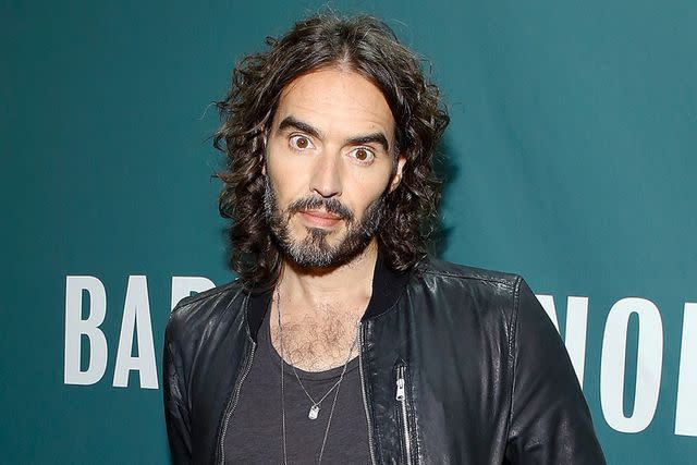 <p>John Lamparski/Getty Images</p> Russell Brand attends a book signing in New York City on October 3, 2017