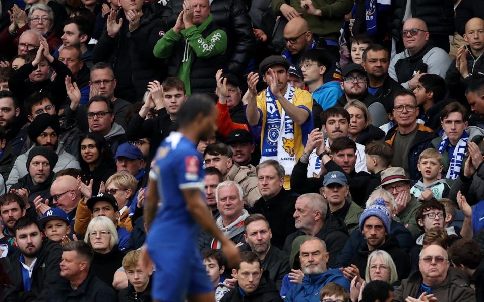 Chelsea's Raheem Sterling walks off