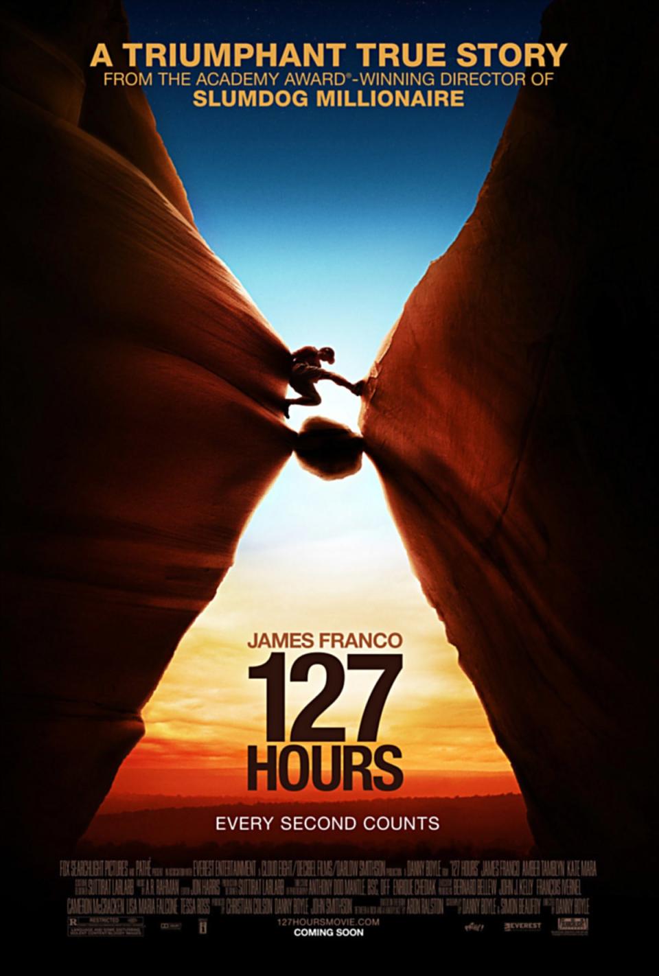 127 HOURS, poster art, James Franco, 2010. TM and ©Fox Searchlight Pictures. All rights reserved./Courtesy Everett Collection