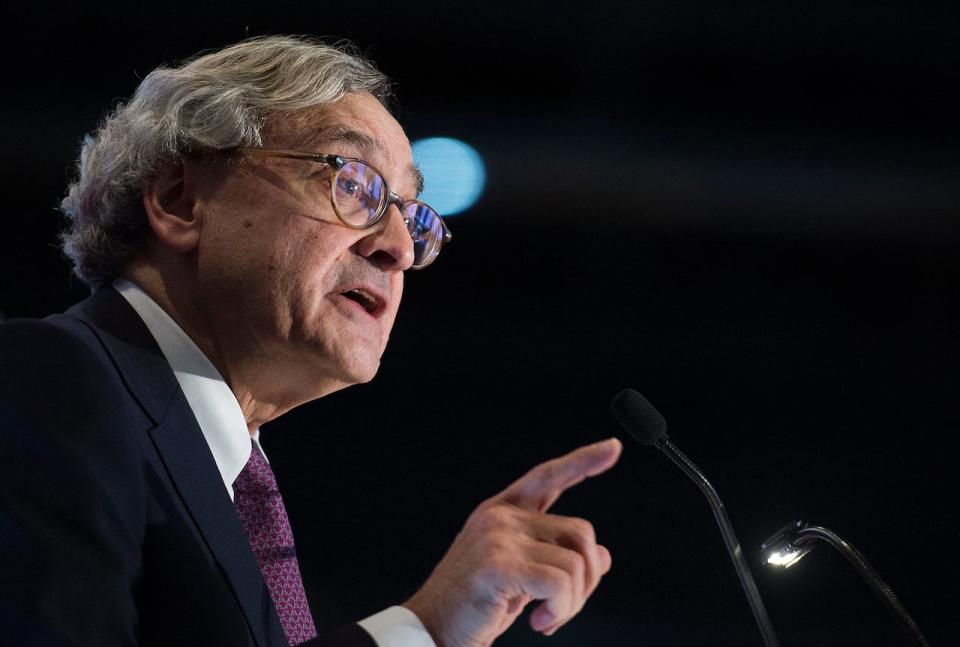 Caisse de dépôt et placement du Québec president and CEO Michael Sabia speaks during a business luncheon in Montreal on Nov. 28, 2019. 