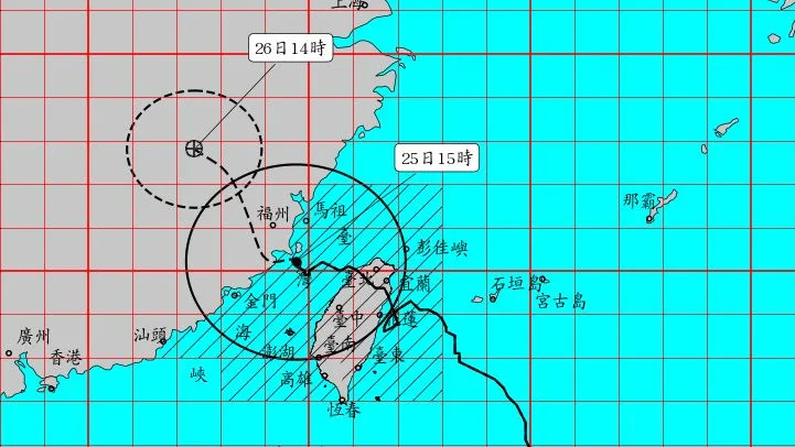 凱米逐漸遠離，北台灣風雨趨緩。（圖／中央氣象署）