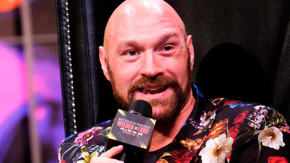 Pictured here, Tyson Fury ahead of his rematch with Deontay Wilder. 