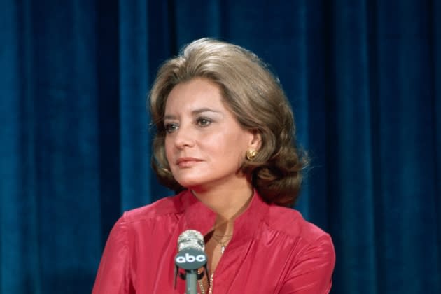 Barbara Walters at Microphone - Credit: Bettmann Archive