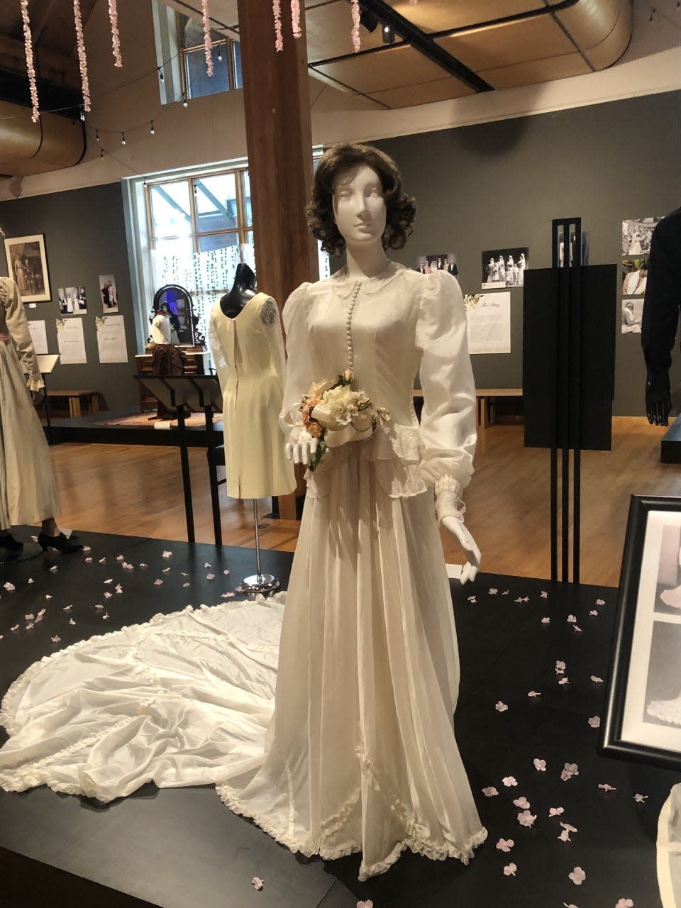 Mary Ann Grembowicz’s wedding gown fashioned from a World War II parachute is one of the featured gowns in The History Museum’s exhibit “Unveiled: Wedding Traditions."