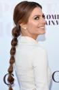 <p> If your greatest struggle every day is a limp ponytail, lean into your natural texture (without zheuzhing and puffing it up) by trying a thin "braided" ponytail instead. You can use the teeny clear elastic bands to section off hair into a braided replica like this one. </p>
