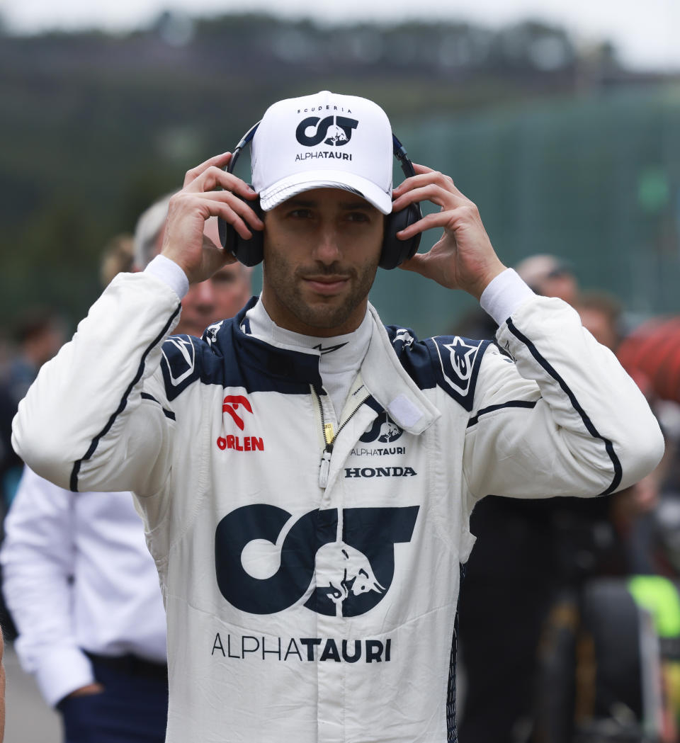 Daniel Ricciardo getting ready to race.