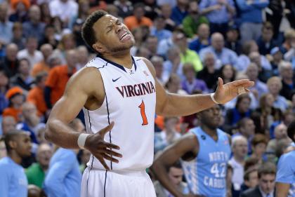 Virginia's loss to UNC in the ACC tournament may have cost them a No. 1 seed. (Getty)