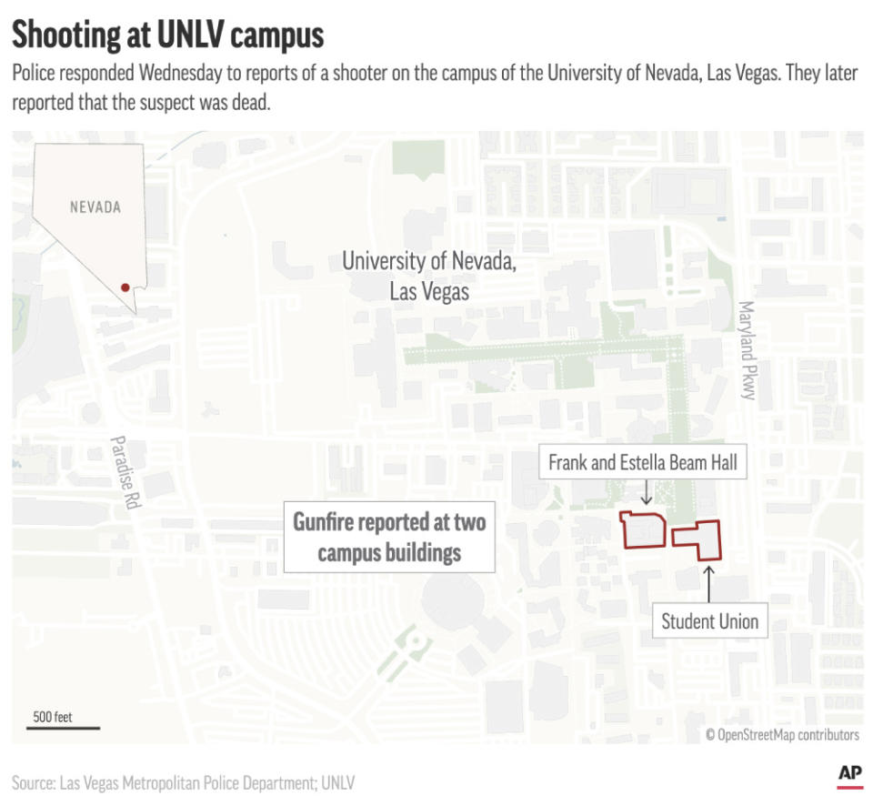 A shooter opened fire at the University of Nevada, Las Vegas on Wednesday. (AP Digital Embed)