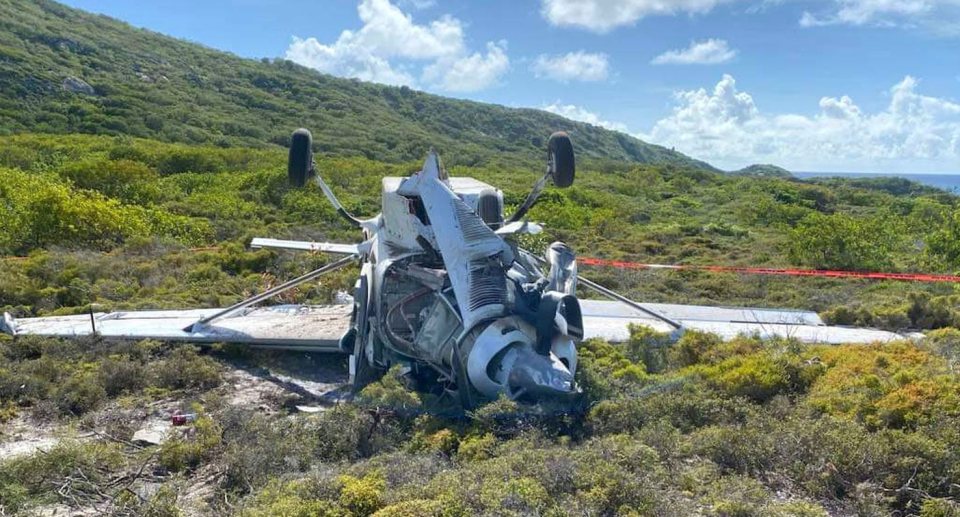 A light plane crashed and flipped over on Lizard Island in Queensland's Far North. 