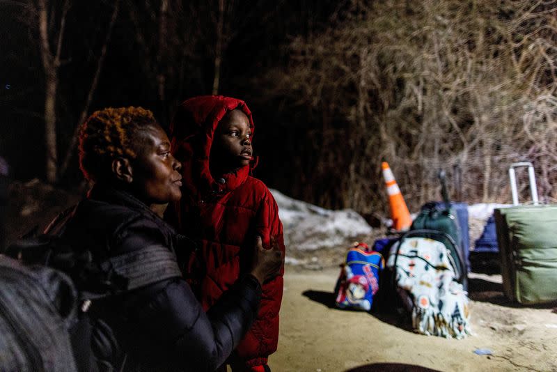 FILE PHOTO: Roxham Road, an unofficial crossing point from New York State to Quebec for asylum seekers in Champlain