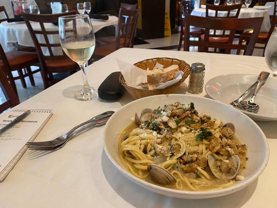 Clams and linguine at El Bellagio at The Square in downtown West Palm Beach.