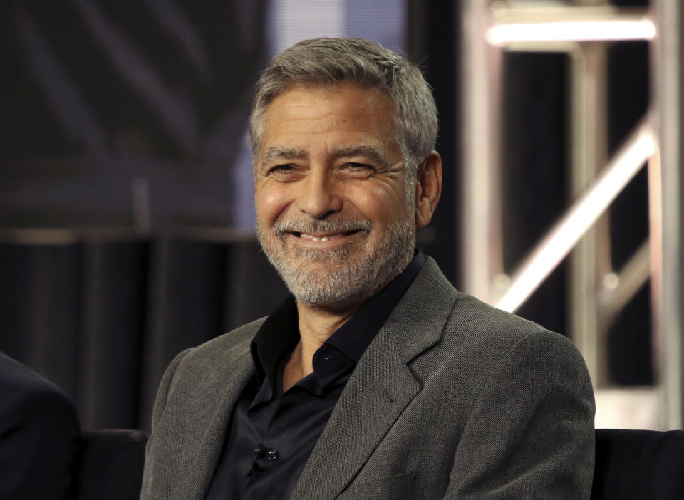 George Clooney participates in the "Catch-22" panel during the Hulu presentation at the Television Critics Association Winter Press Tour at The Langham Huntington on Monday, Feb. 11, 2019, in Pasadena, Calif. (Photo by Willy Sanjuan/Invision/AP)