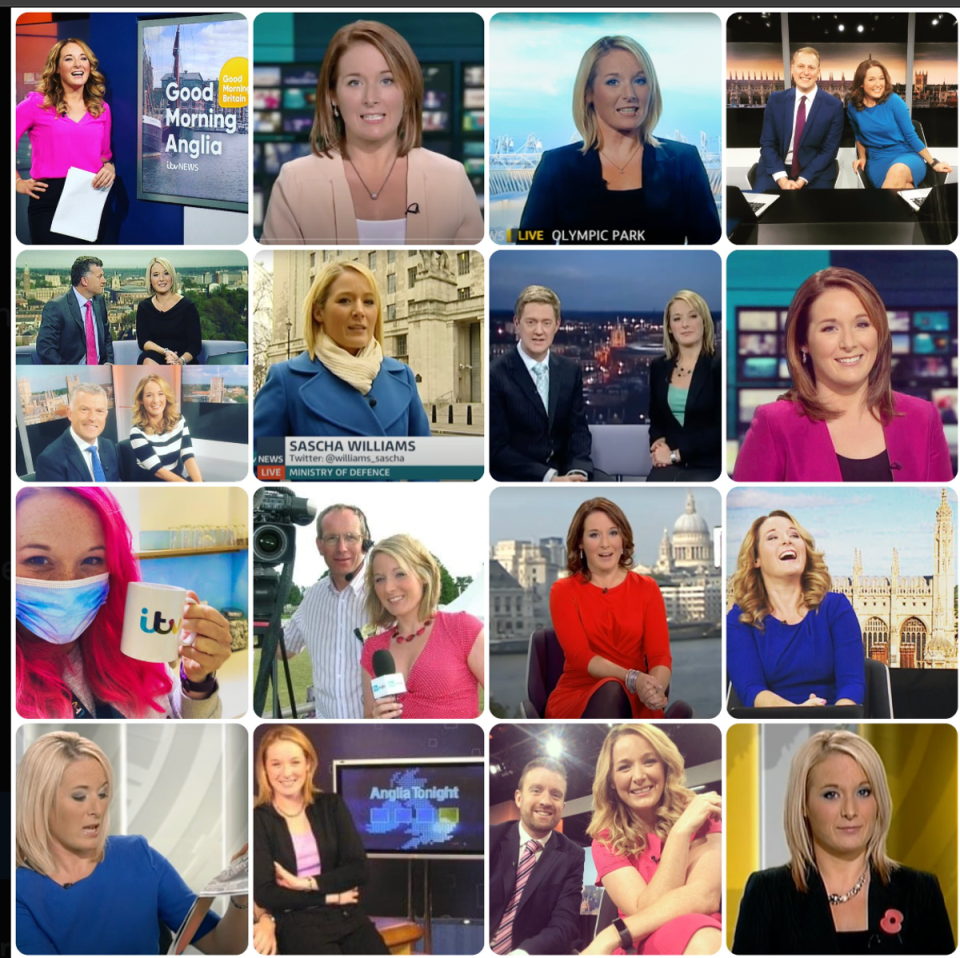 Sascha Williams shared photos of herself on ITV from over the years (X/Twitter)