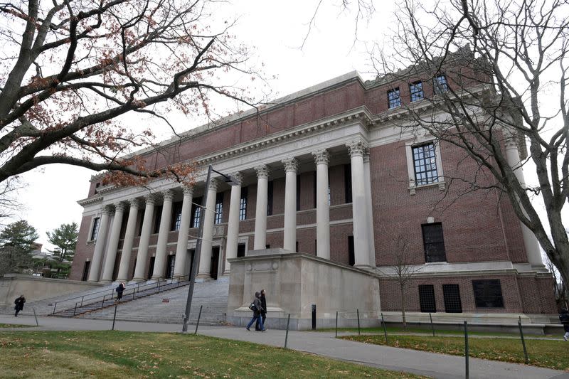 The Harry Elkins Widener Memorial Library in Harvard yard