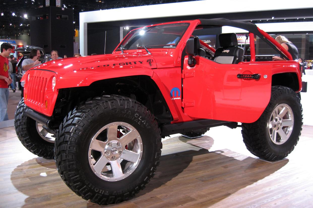 Red Jeep at Chicago Auto Show in 2010.