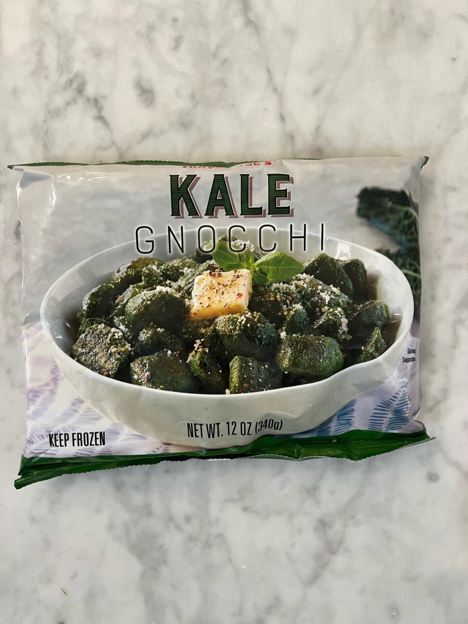 A bag of kale gnocchi.