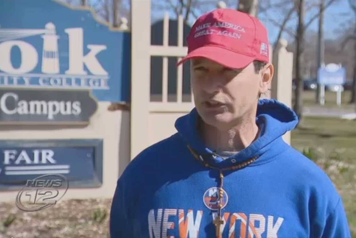 <span>Salvatore Esposito believes the school took issue with his political beliefs.</span> (Photo: News 12 Long Island)