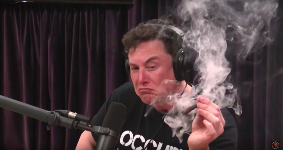 Elon Musk Smoking Pot tesla