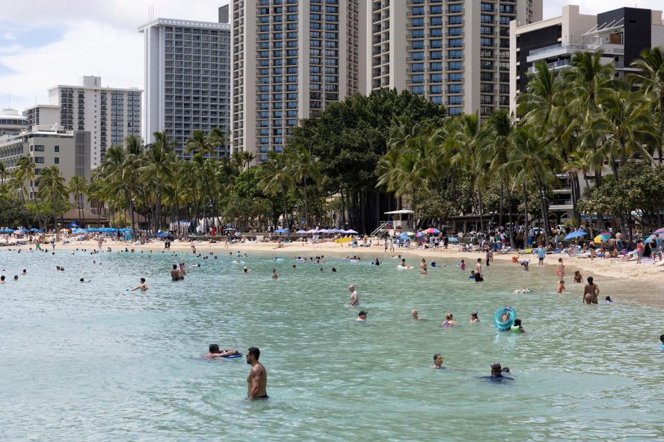 Waikiki Beach is seen, Monday, June 17, 2024 in Honolulu. Photo by Marco Garcia/Special to the Courier Journal)